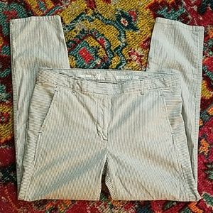 Blue and White Striped Gap Skinny Mini Khakis